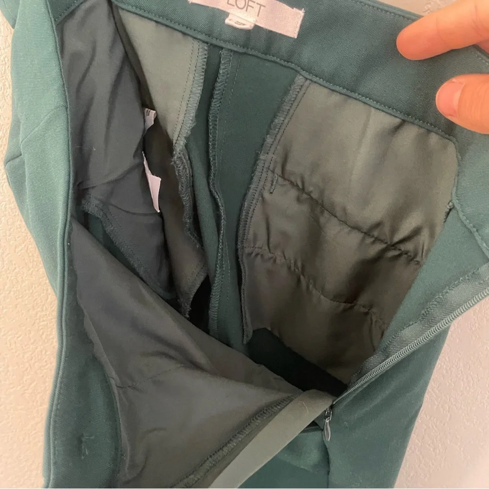 LOFT Emerald Green Sailor Pants Wide Leg Trousers Women Size 2